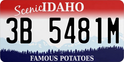 ID license plate 3B5481M