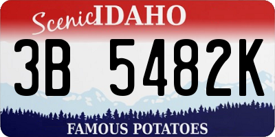 ID license plate 3B5482K