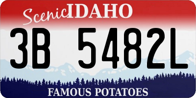 ID license plate 3B5482L