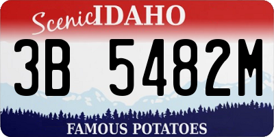 ID license plate 3B5482M