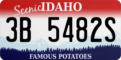 ID license plate 3B5482S