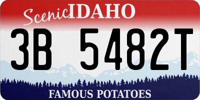ID license plate 3B5482T