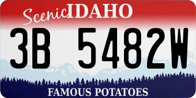ID license plate 3B5482W