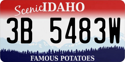 ID license plate 3B5483W