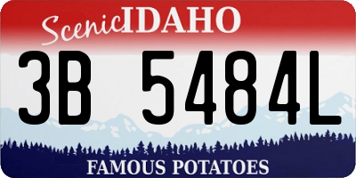 ID license plate 3B5484L