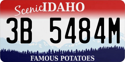 ID license plate 3B5484M