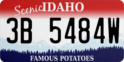 ID license plate 3B5484W