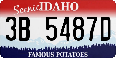 ID license plate 3B5487D
