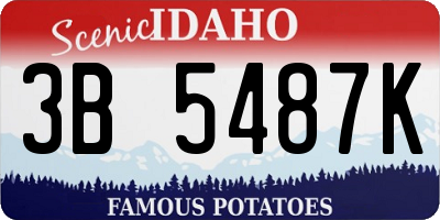 ID license plate 3B5487K
