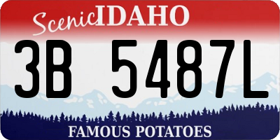 ID license plate 3B5487L