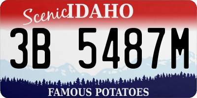 ID license plate 3B5487M