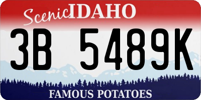 ID license plate 3B5489K