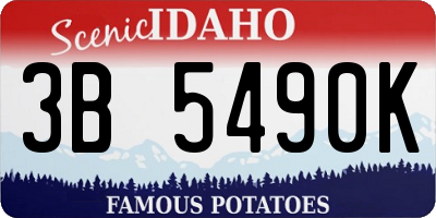 ID license plate 3B5490K