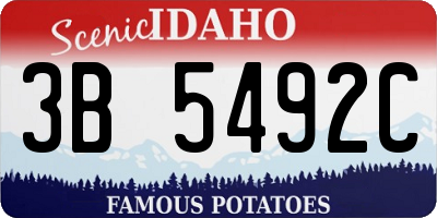 ID license plate 3B5492C