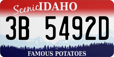 ID license plate 3B5492D