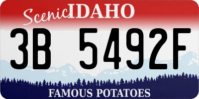 ID license plate 3B5492F
