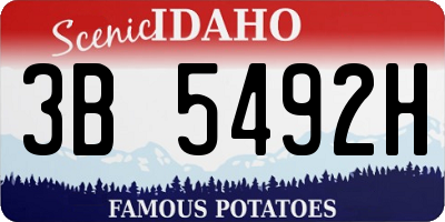 ID license plate 3B5492H