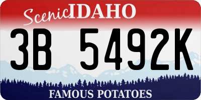 ID license plate 3B5492K