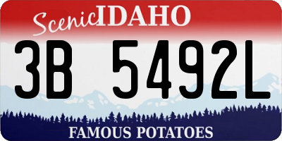 ID license plate 3B5492L