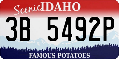 ID license plate 3B5492P