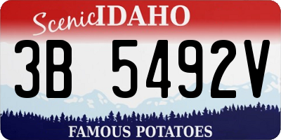 ID license plate 3B5492V