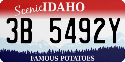 ID license plate 3B5492Y