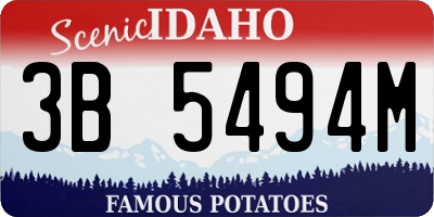 ID license plate 3B5494M