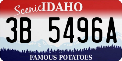 ID license plate 3B5496A