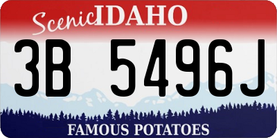 ID license plate 3B5496J