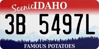 ID license plate 3B5497L