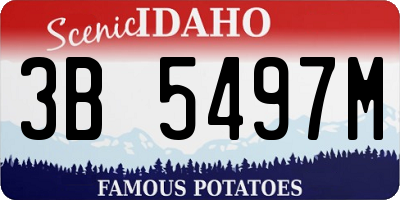 ID license plate 3B5497M