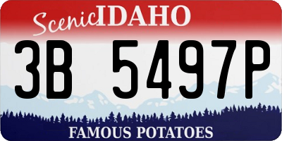 ID license plate 3B5497P