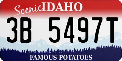 ID license plate 3B5497T