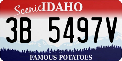 ID license plate 3B5497V