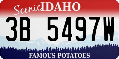 ID license plate 3B5497W