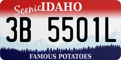 ID license plate 3B5501L