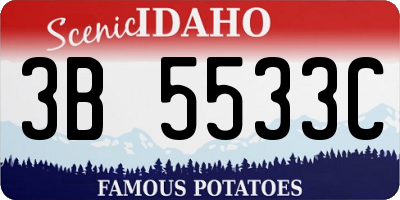ID license plate 3B5533C
