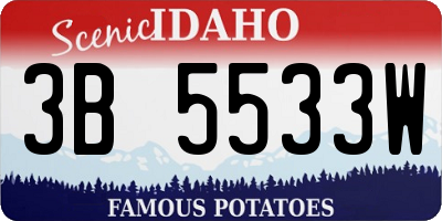 ID license plate 3B5533W