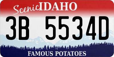 ID license plate 3B5534D