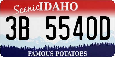 ID license plate 3B5540D