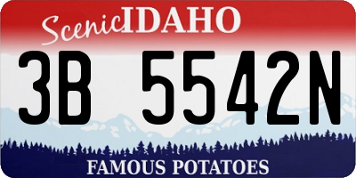 ID license plate 3B5542N
