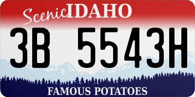 ID license plate 3B5543H