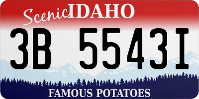 ID license plate 3B5543I
