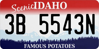 ID license plate 3B5543N
