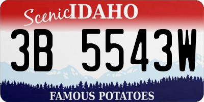 ID license plate 3B5543W
