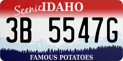 ID license plate 3B5547G