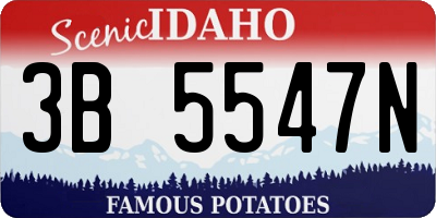 ID license plate 3B5547N
