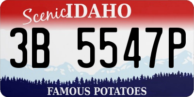 ID license plate 3B5547P
