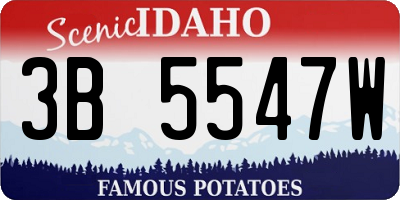 ID license plate 3B5547W