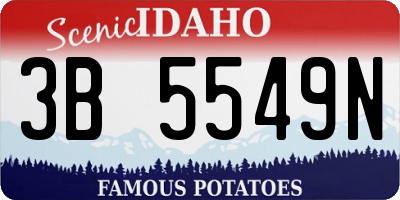 ID license plate 3B5549N